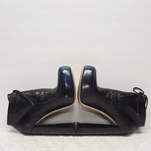 Alexander Wang Constance Black Leather Booties Blue Cast Died Toes Ultra High 8 - Picture 3 of 14